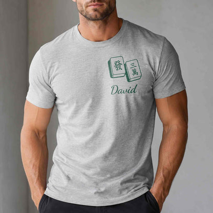 Mahjong Social Club Dragon And Tiles Custom T-Shirt - Personalized Custom T-Shirt Font and Back - HOB251_WFBAS