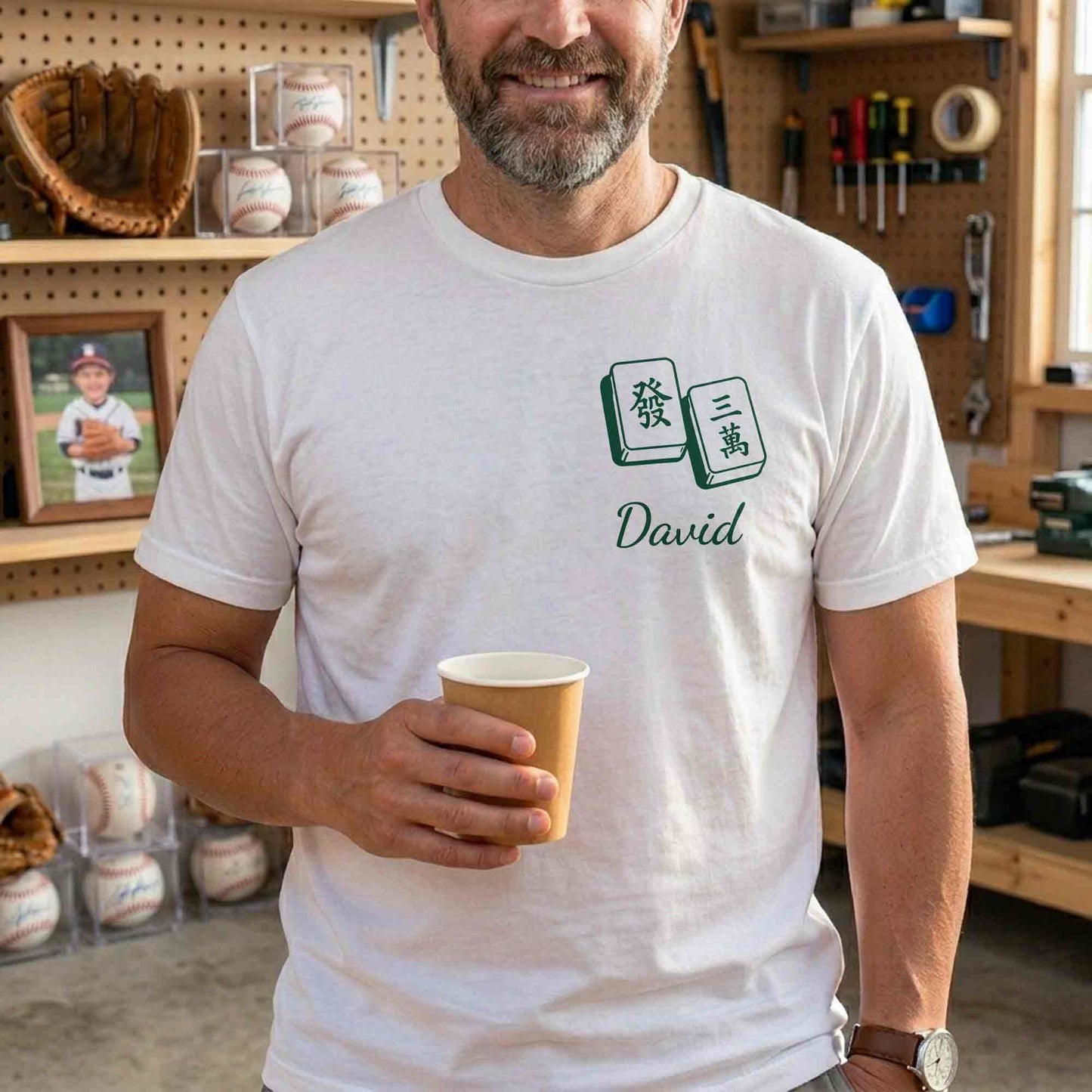 Mahjong Social Club Dragon And Tiles Custom T-Shirt - Personalized Custom T-Shirt Font and Back - HOB251_WFBAS