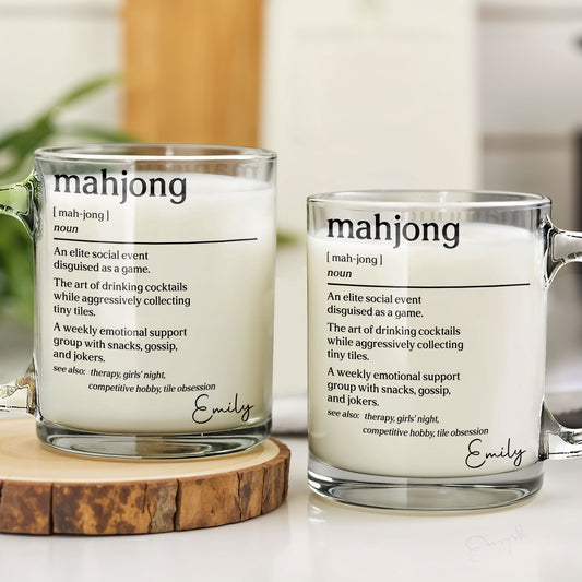 Mahjong Definition An Elite Social Event Disguised As A Game - Personalized Custom Glass Mug - HOB275_GLM