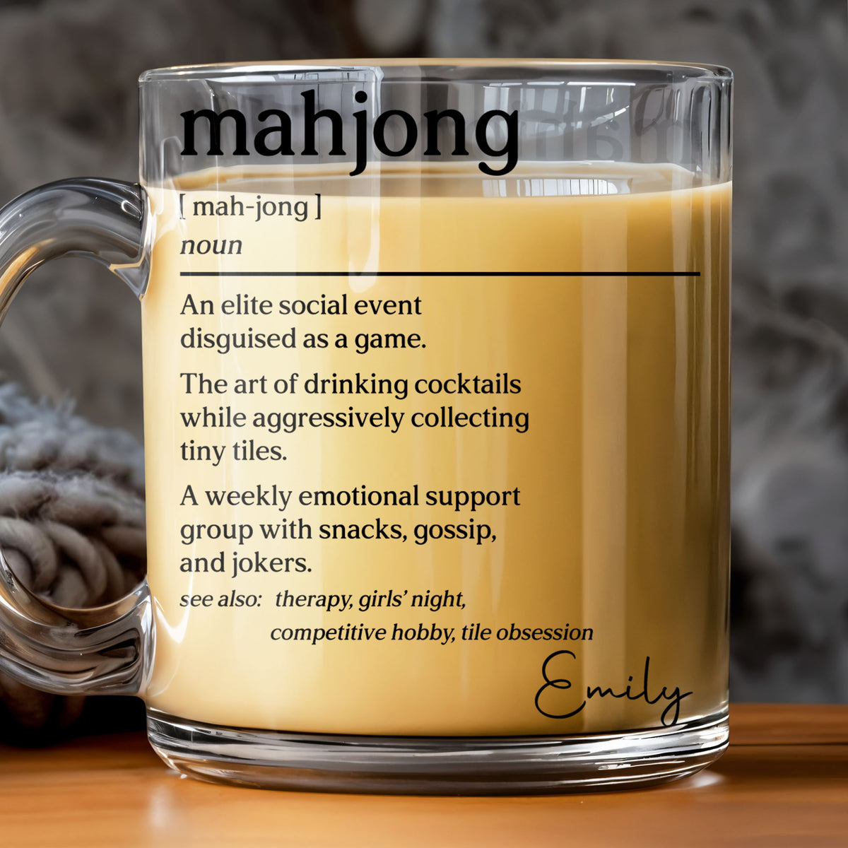 Mahjong Definition An Elite Social Event Disguised As A Game - Personalized Custom Glass Mug - HOB275_GLM