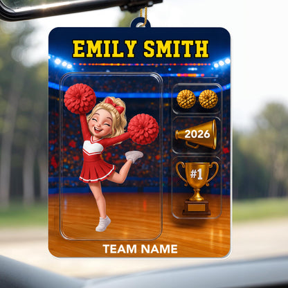 Number One Cheerleader With Megaphone And Trophy - Personalized Custom Acrylic Ornament, Christmas Gift - HOB404_ACO