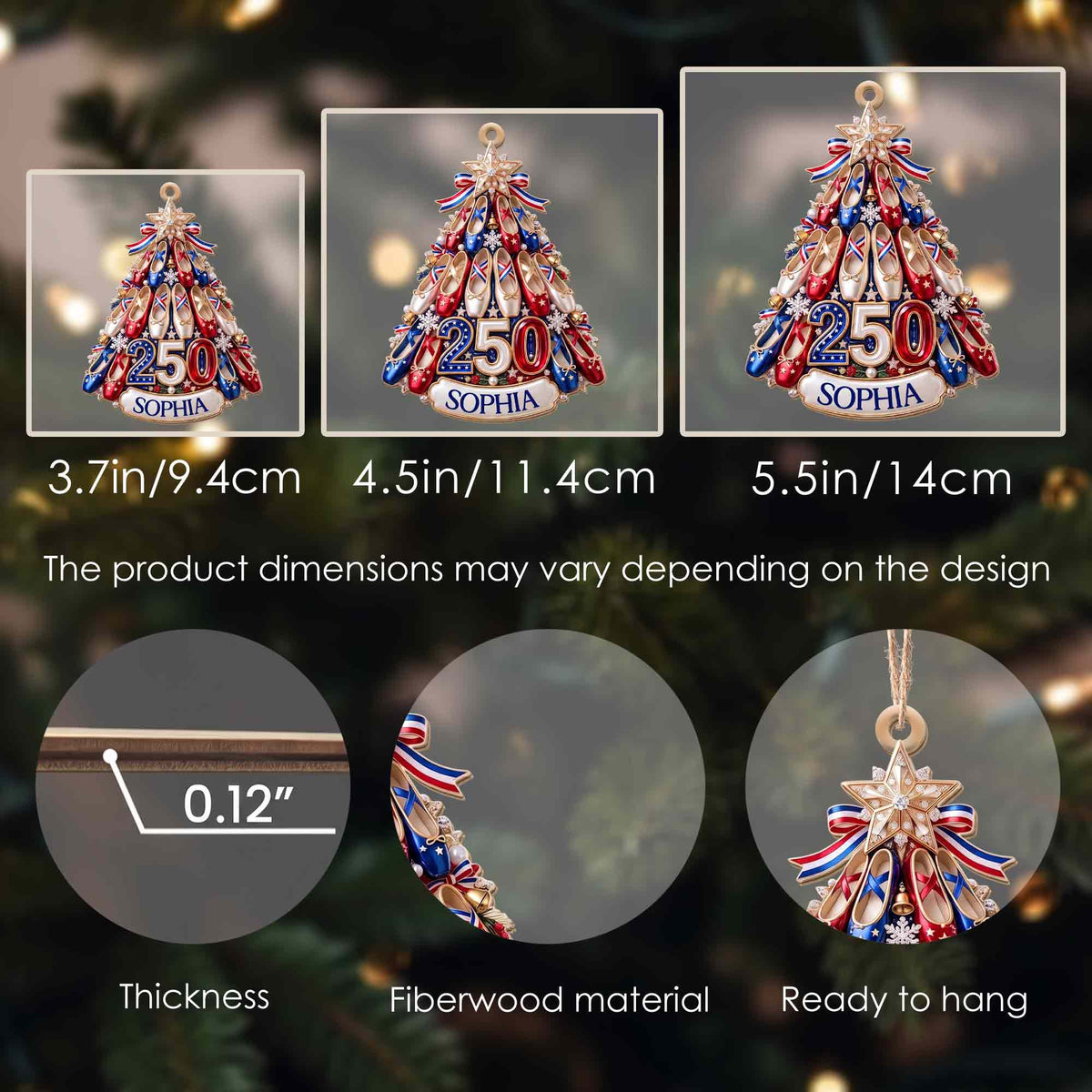 A Passion For Dance Shines Bright With Ballet Shoes And Star - Personalized Custom Wood Ornament, Custom Shaped - HOB446_WDO
