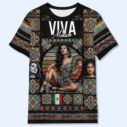 Mexico Vintage Bootleg Style T-Shirt - Personalized Custom Unisex All-Over Printed T-Shirt - HS028_3T