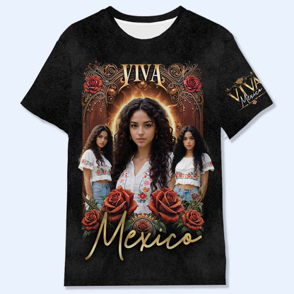 VIVA MEXICO - T-shirt unisexe personnalisé imprimé sur toute la surface - HS030_3T