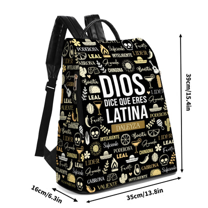 Dios Dice Que Eres - Personalized Custom Leather BackPack - HS035_BP