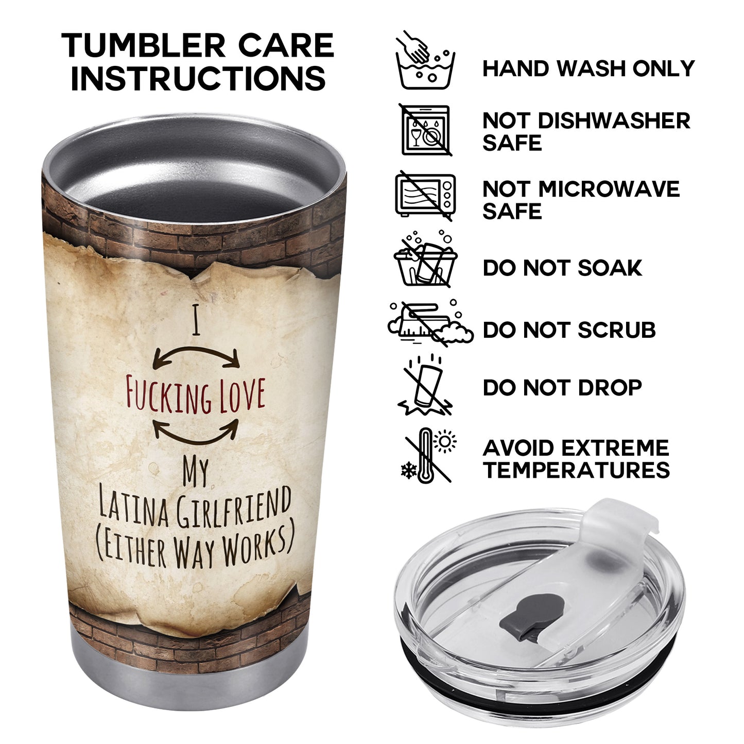 I Fucking Love You (Either Way Works) - Personalized Custom Stainless Steel Tumbler 20oz 30oz - HS040_TB