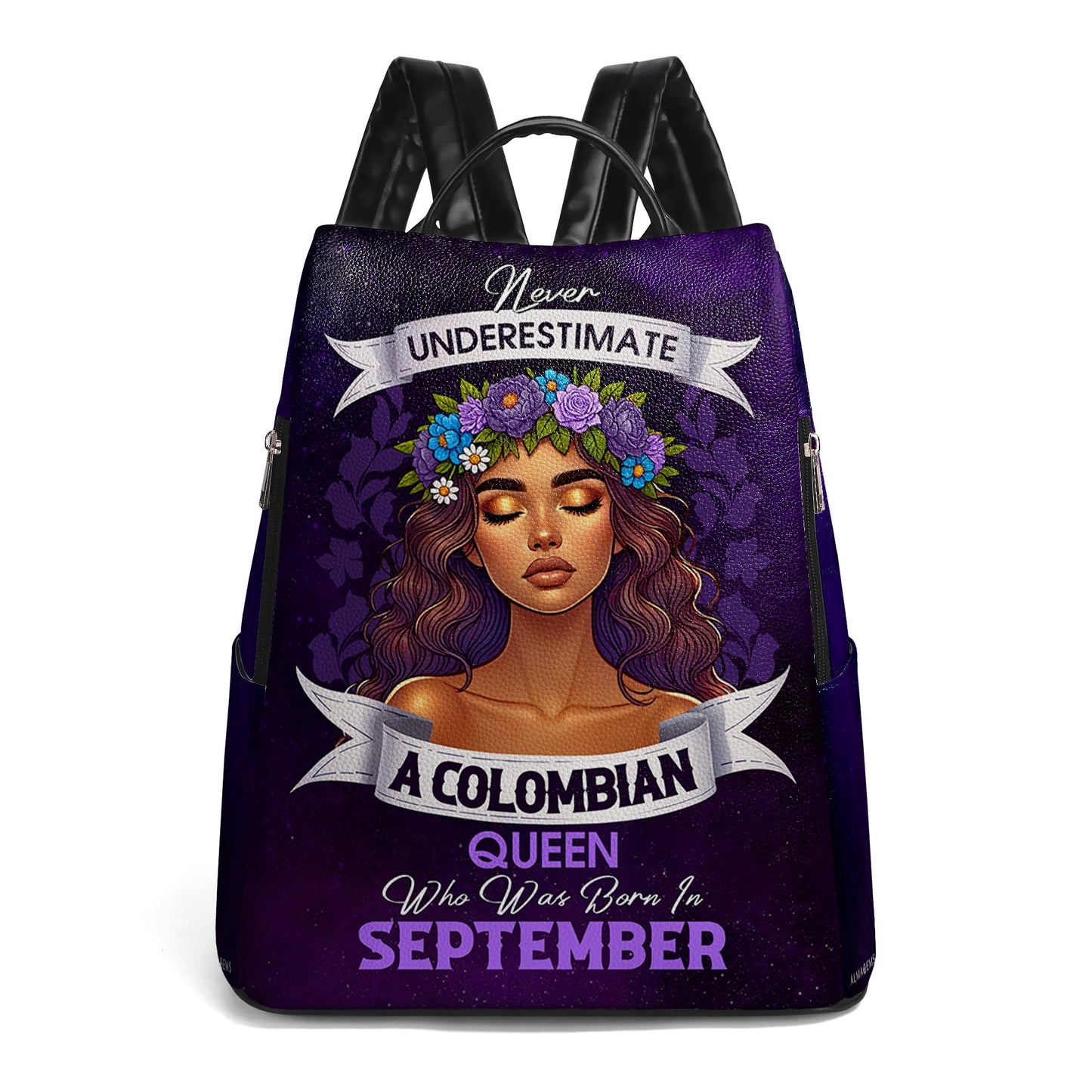 Ne sous-estimez jamais une reine hispanique - Sac à dos en cuir personnalisé - HS063_BP