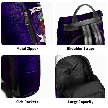 Ne sous-estimez jamais une reine hispanique - Sac à dos en cuir personnalisé - HS063_BP