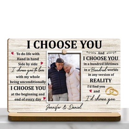 I Choose You, To do life with Hand in hand Side by side, Wedding Rings and Hearts