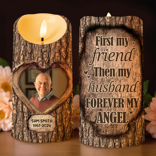 First My Friend, Then My Husband, Forever My Angel Memorial Candle