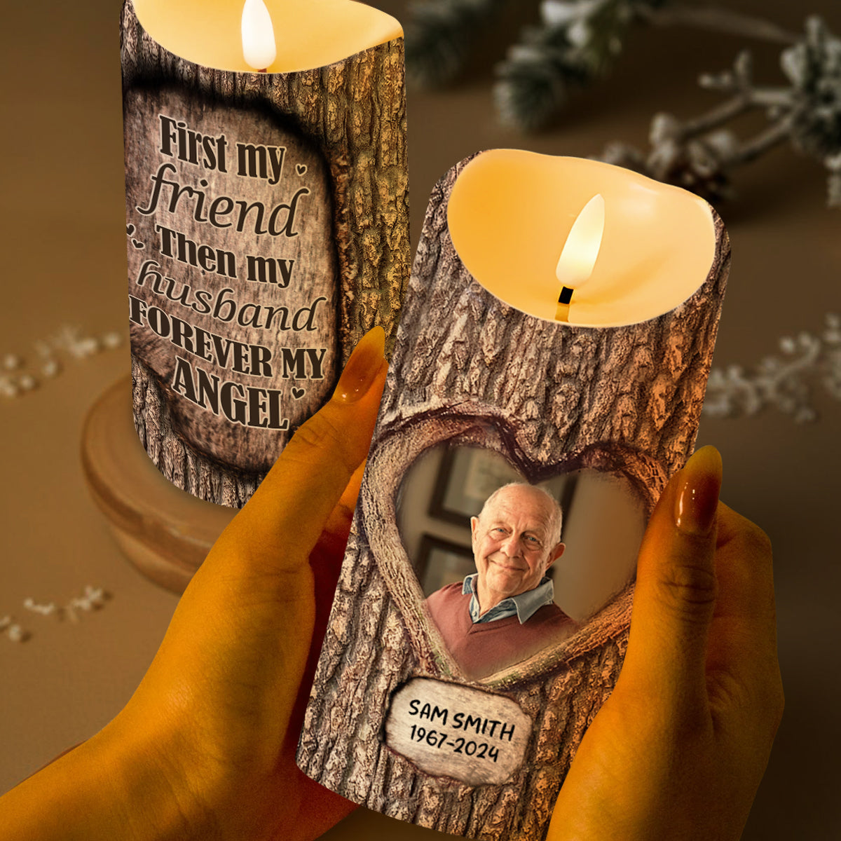 First My Friend, Then My Husband, Forever My Angel Memorial Candle