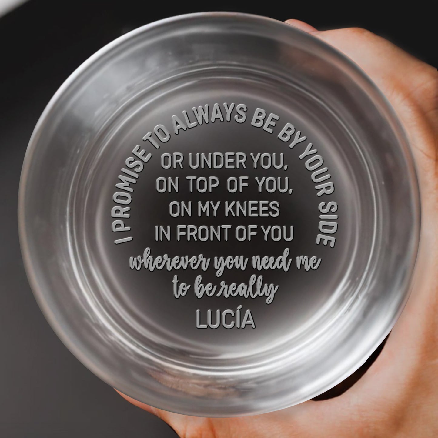 Promise To Always Be By Your Side Love Affection - Personalized Engraved Whiskey Glass - HSB012_EWG