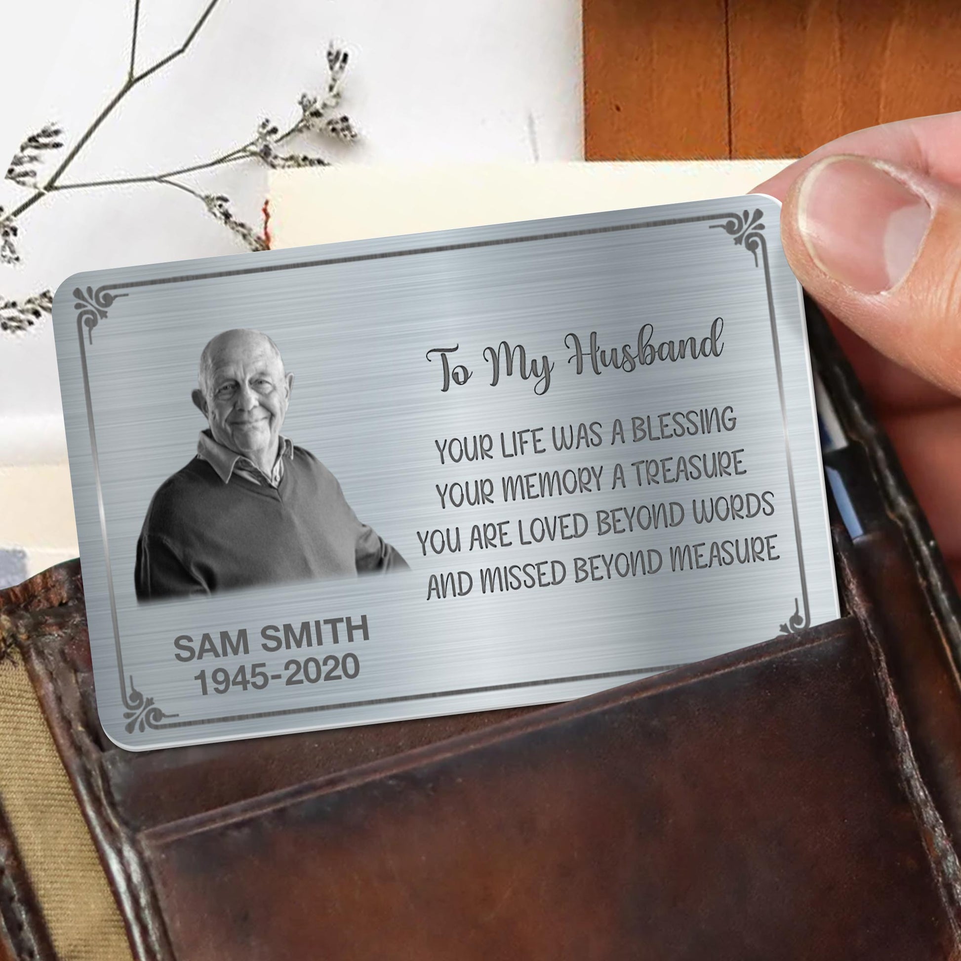 Loved Beyond Words Elegant Scroll Memory Card For Husband