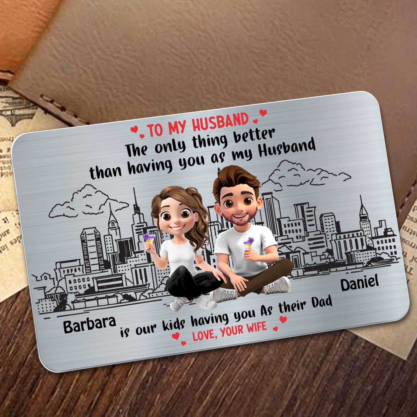 To My Husband, The Only Thing Better Than Having You As My Husband, Cartoon Couple And Cityscape