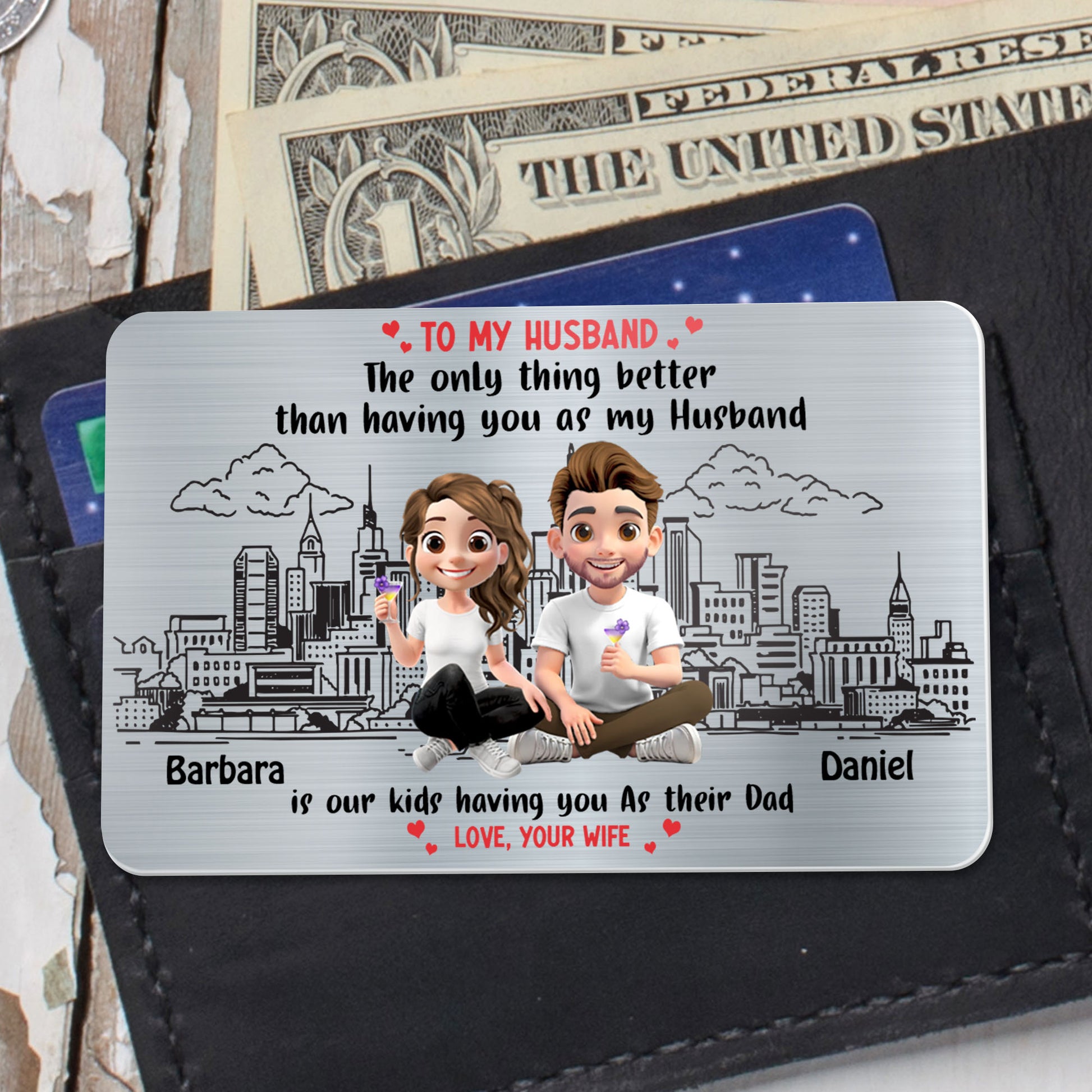 To My Husband, The Only Thing Better Than Having You As My Husband, Cartoon Couple And Cityscape