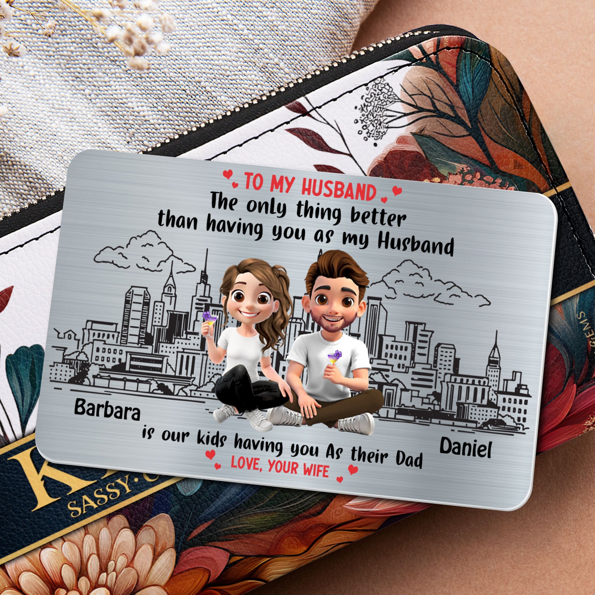To My Husband, The Only Thing Better Than Having You As My Husband, Cartoon Couple And Cityscape