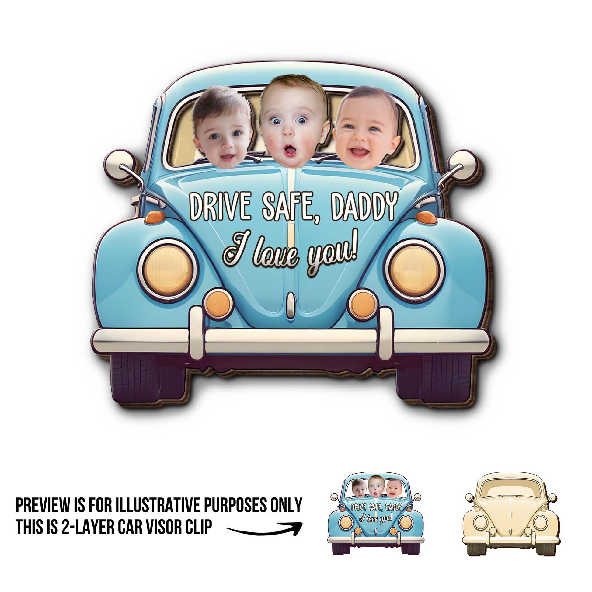 Drive Safe Daddy We Love You Vintage Car Design