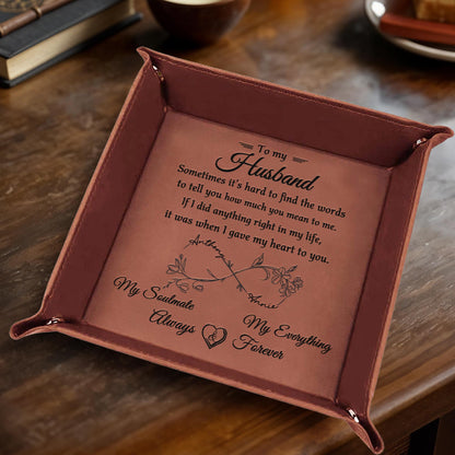 To My Husband, Sometimes It's Hard To Find The Words, Heart And Floral Elements