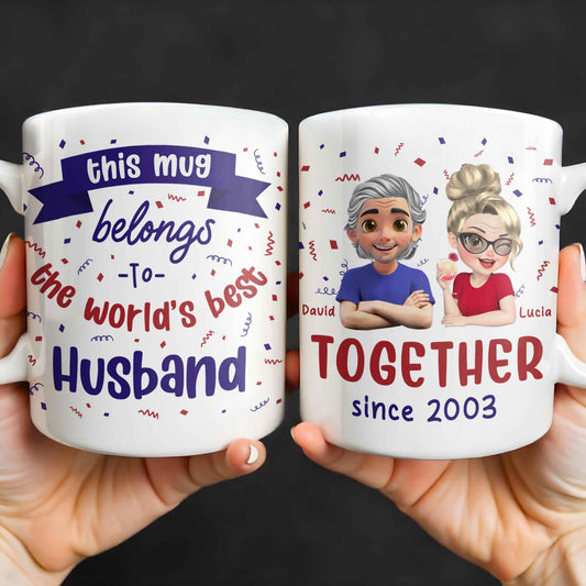 Together Since 2003, Cartoon Couple and Confetti
