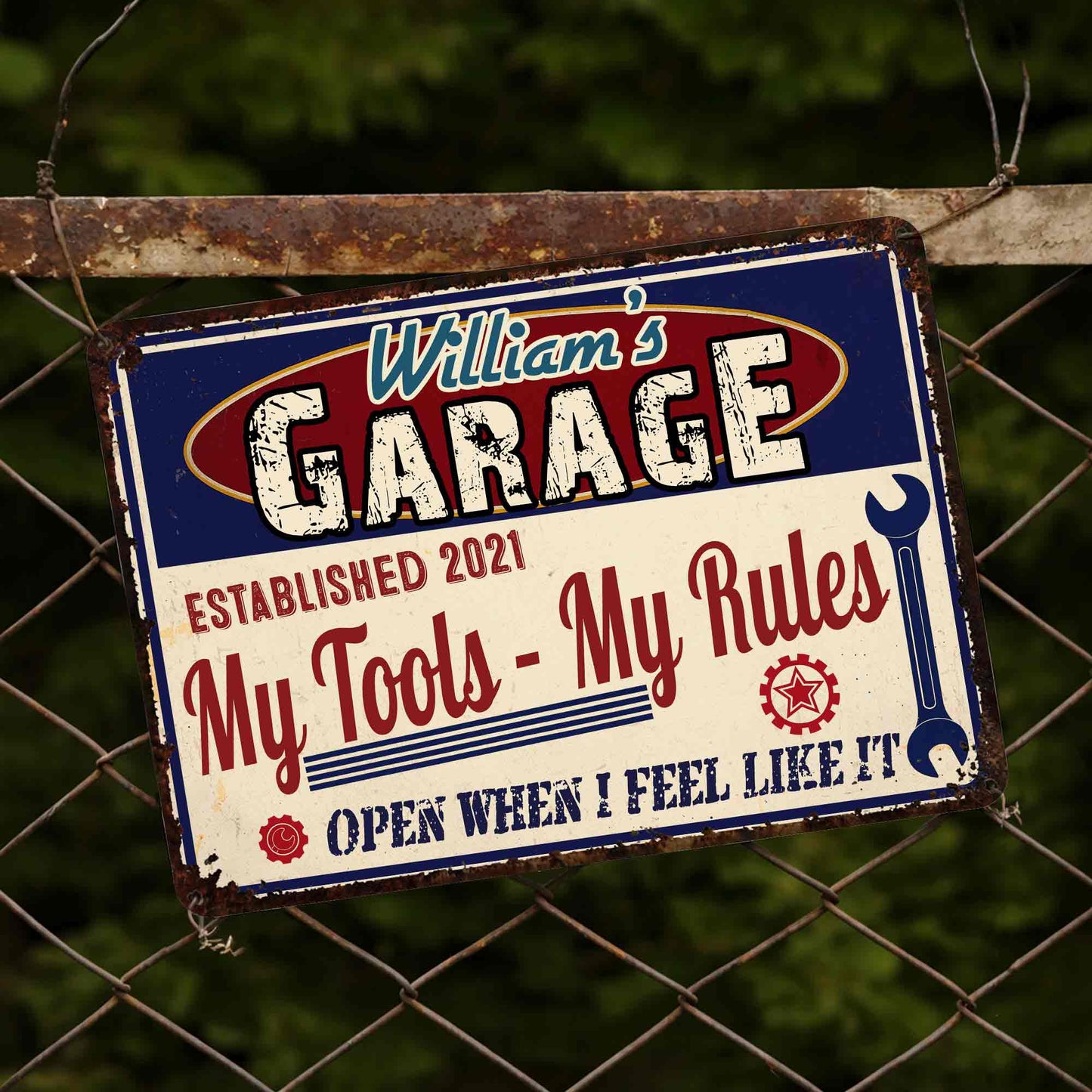 My Tools My Rules, Open When I Feel Like It - Personalized Metal Sign - HSB036_MSIGN