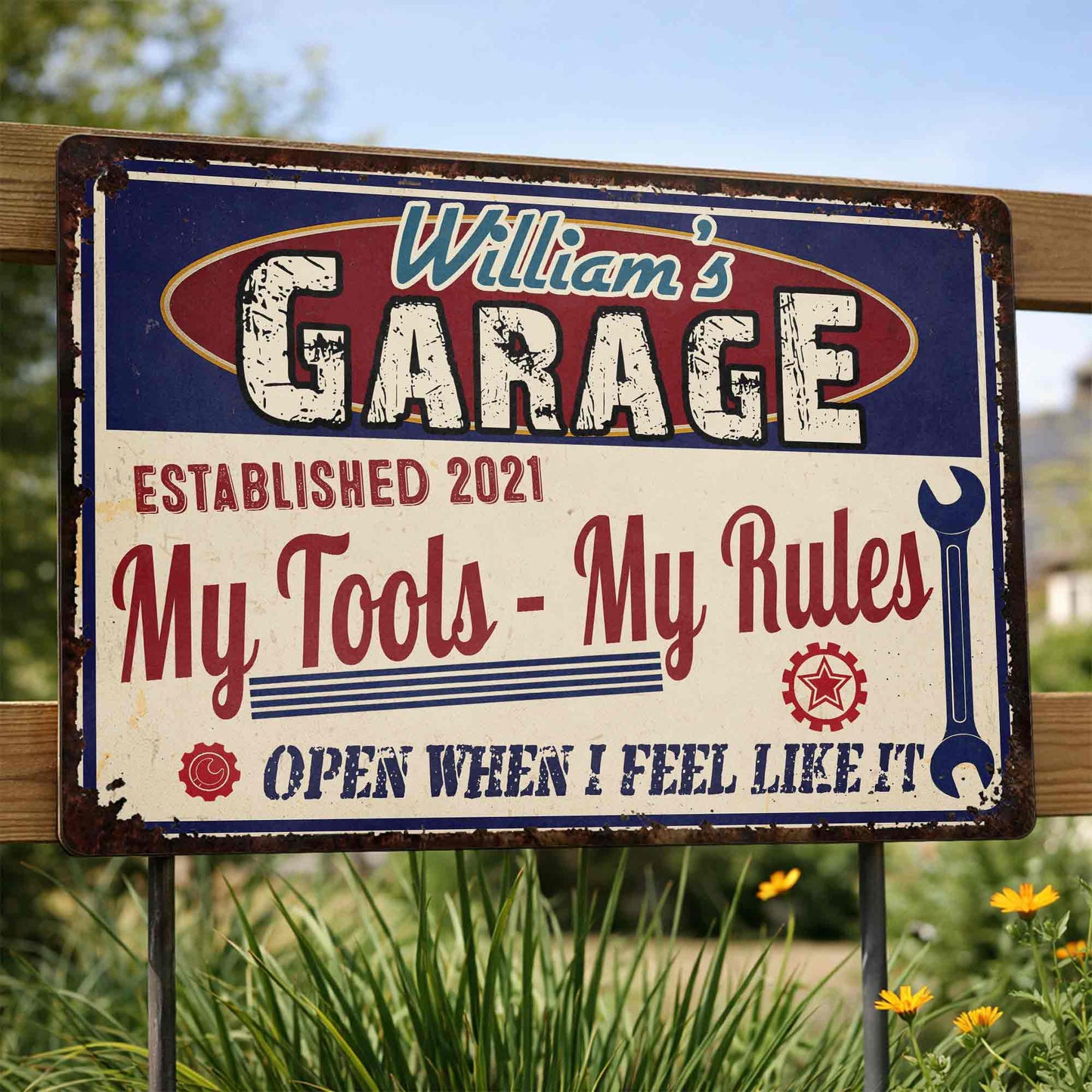 My Tools My Rules, Open When I Feel Like It - Personalized Metal Sign - HSB036_MSIGN