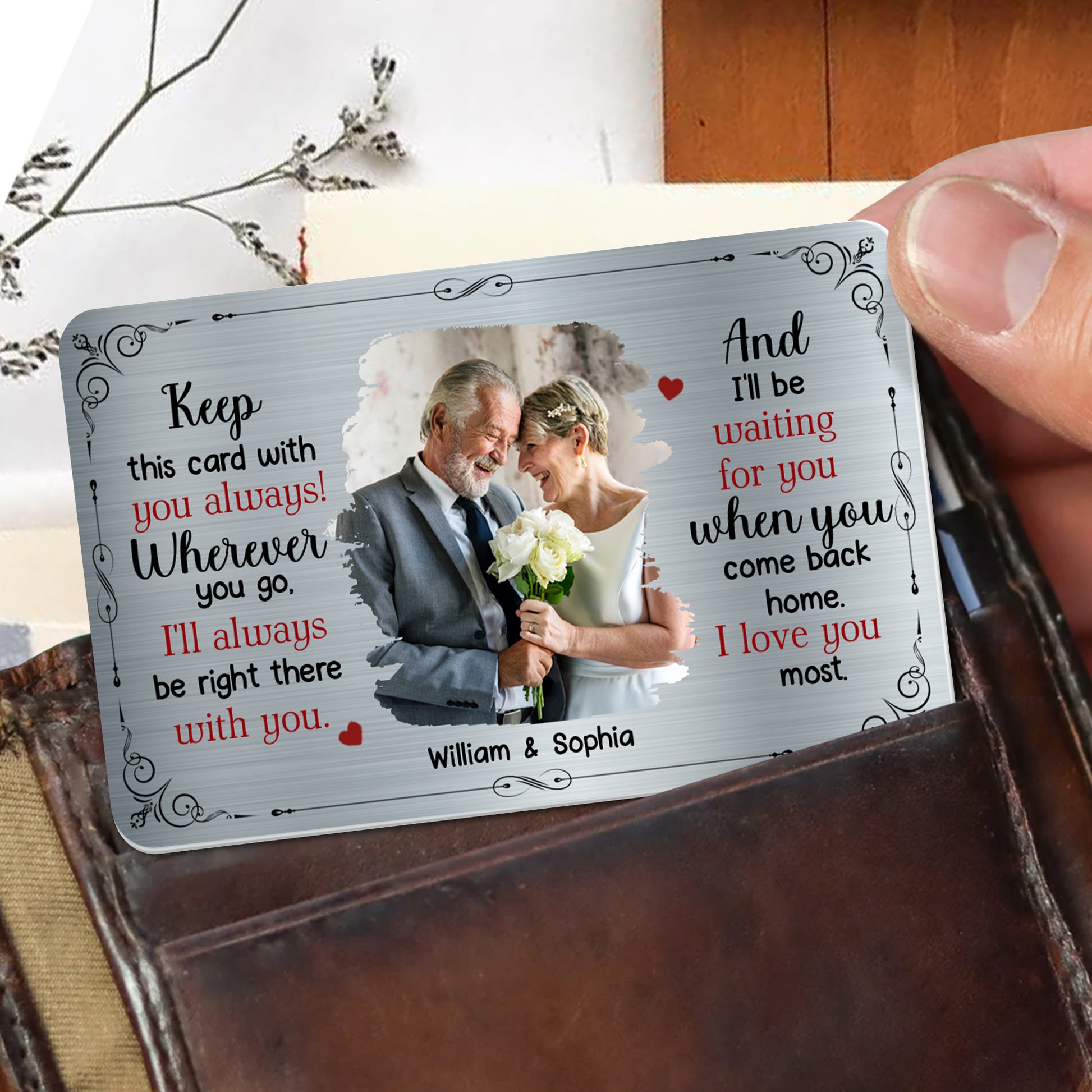 Keep This Card With You Always, Love and Floral Designs