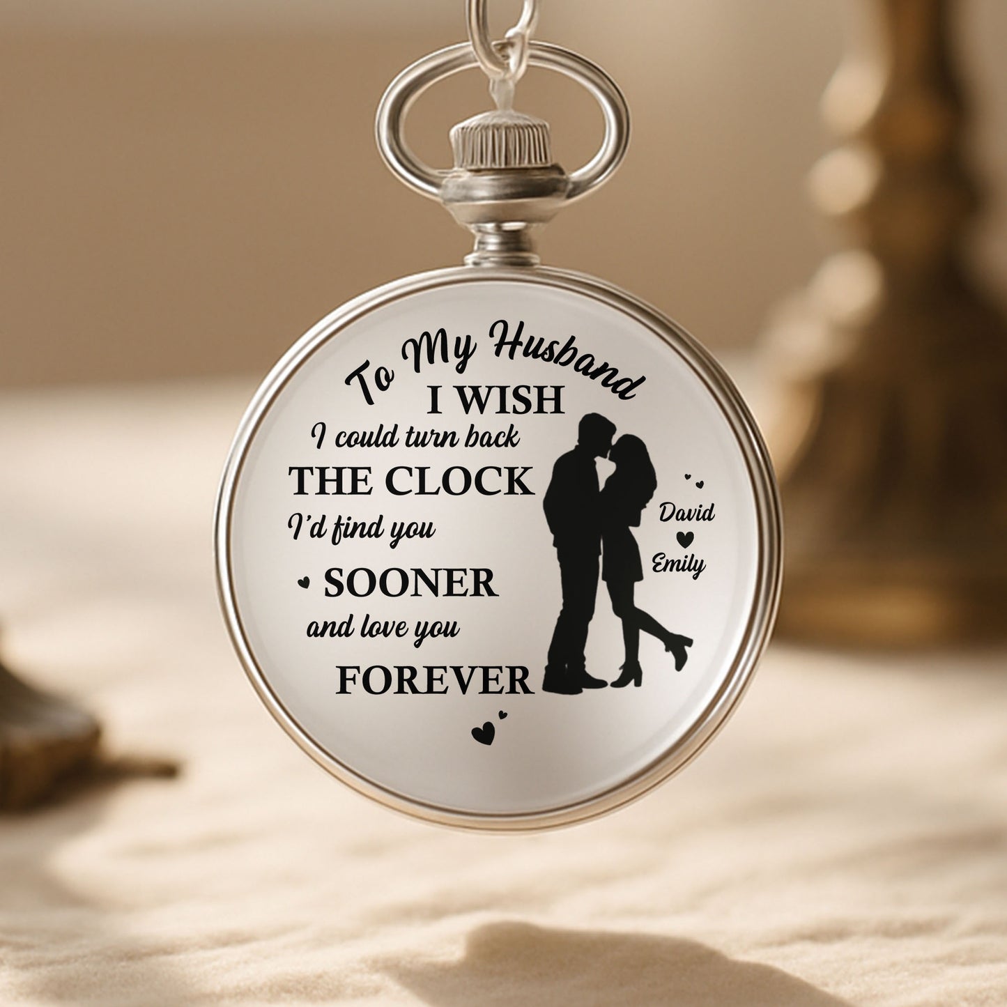 To My Husband, Couple Silhouette And Hearts