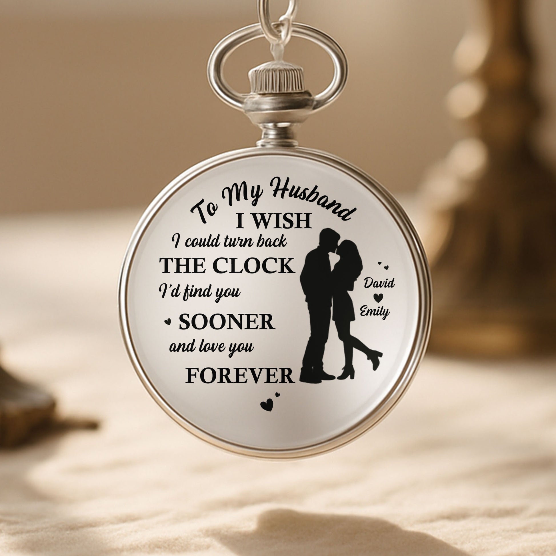 To My Husband, Couple Silhouette And Hearts