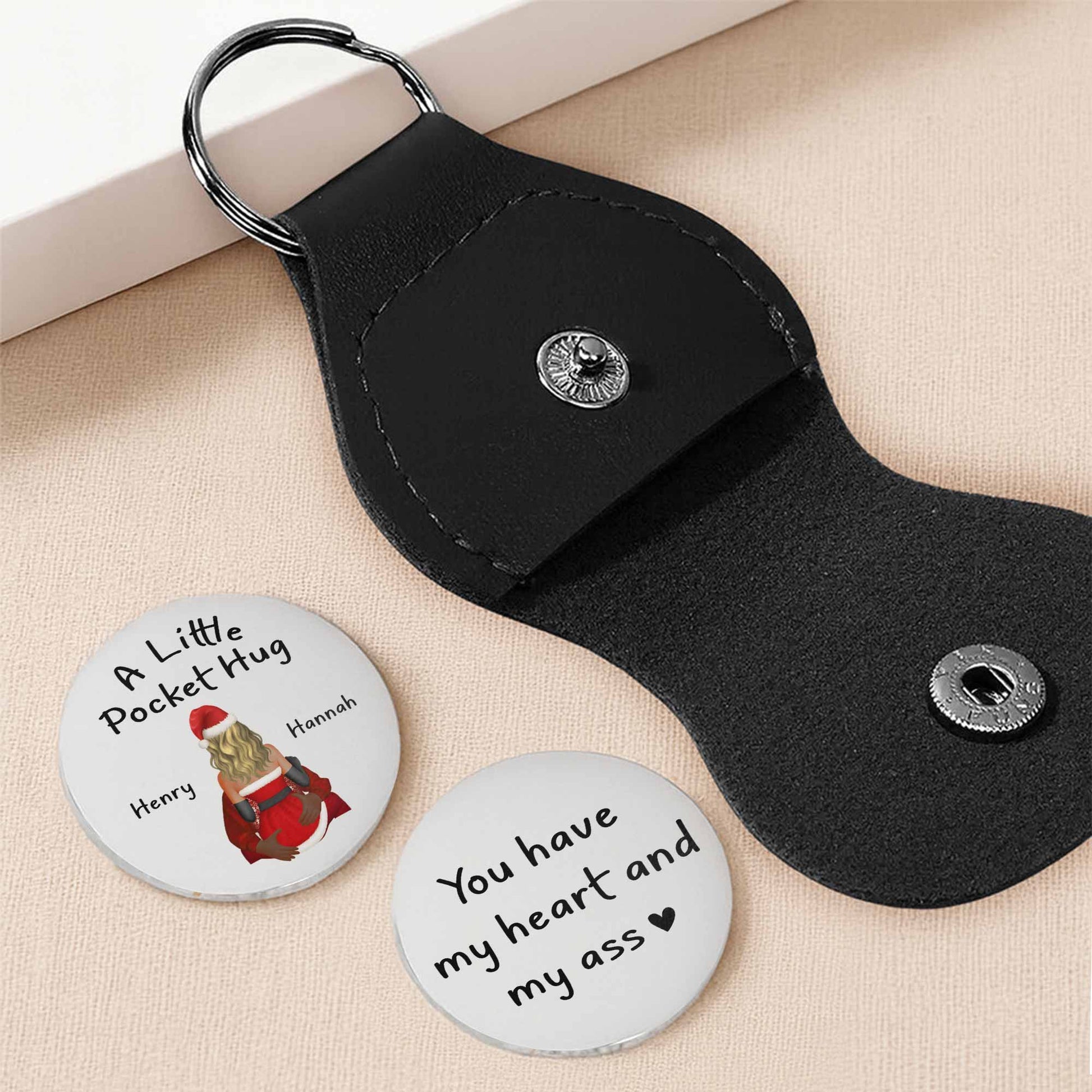 A Little Pocket Hug With Heart and Santa Hat