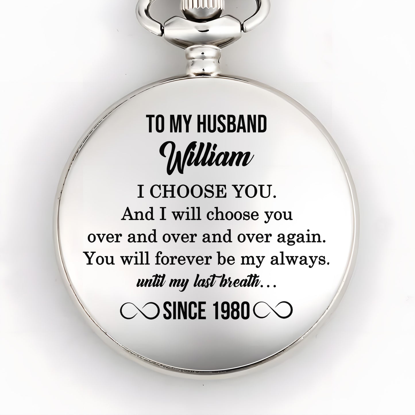 To My Husband, I Choose You, Elegant Pocket Watch