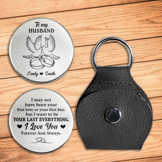 To My Husband, Birds And Rings Keychain - Personalized Custom Pocket Hug - HSB074_HTOK