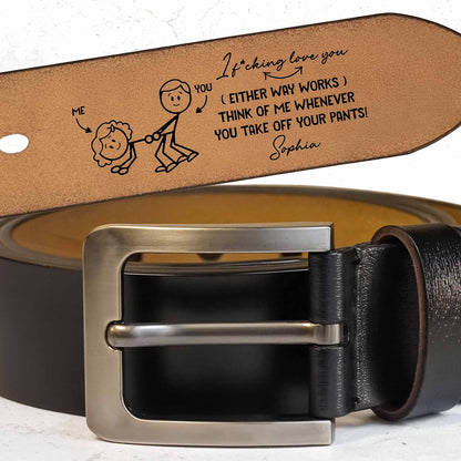 I F*cking Love You, Think Of Me, Cartoon Couple And Dog