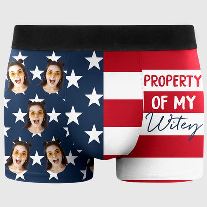 Property Of My Wifey American Flag With Custom Face