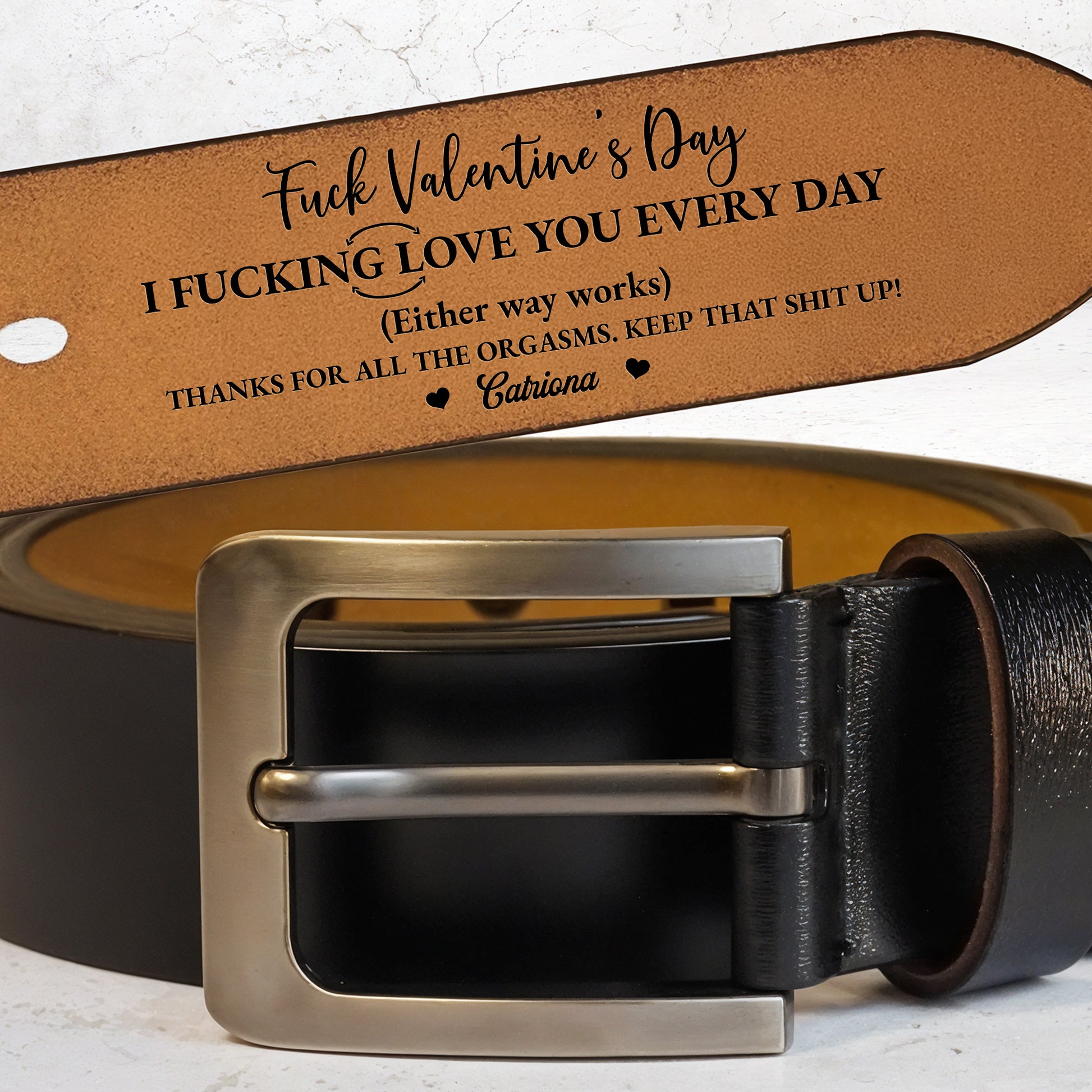 Thanks For All The Effort, Personalized Leather Belt