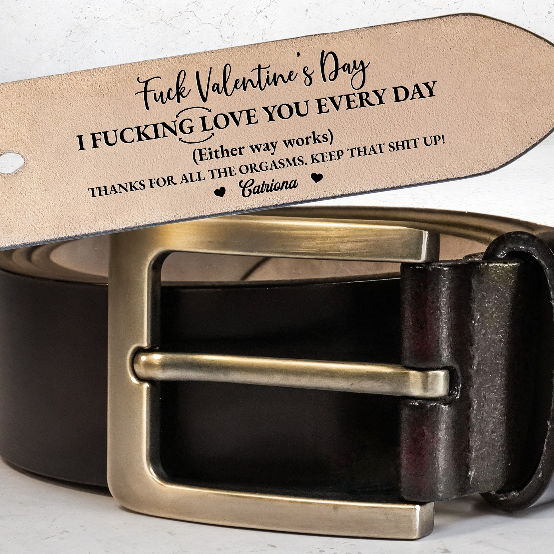 Thanks For All The Effort, Personalized Leather Belt