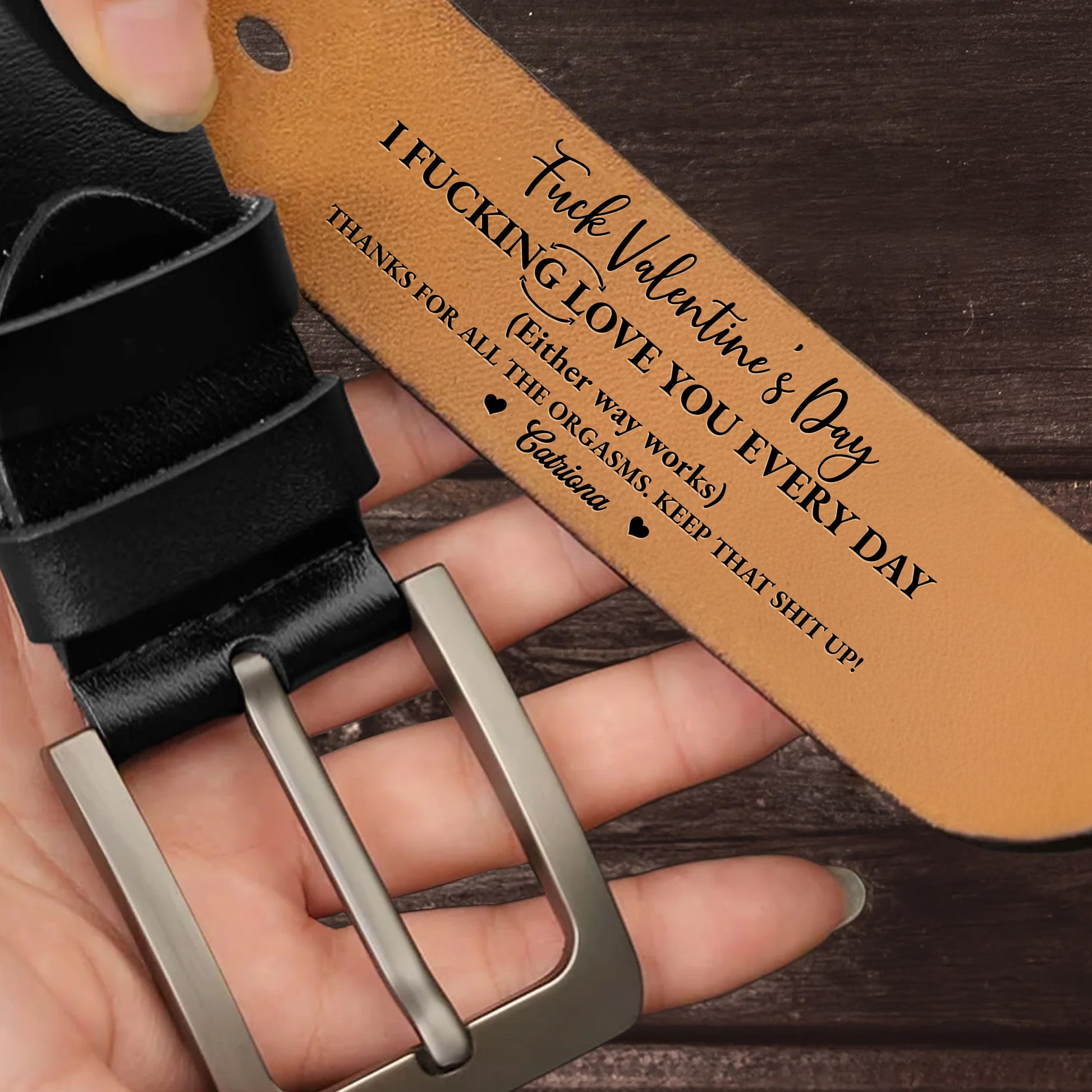 Thanks For All The Effort, Personalized Leather Belt