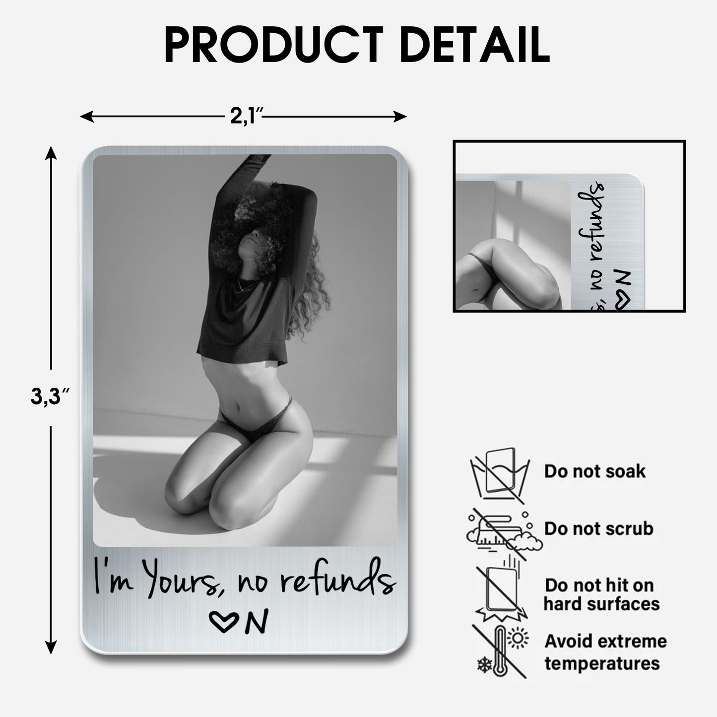 I'm Yours No Refunds Custom Photo Personalized Wallet Insert