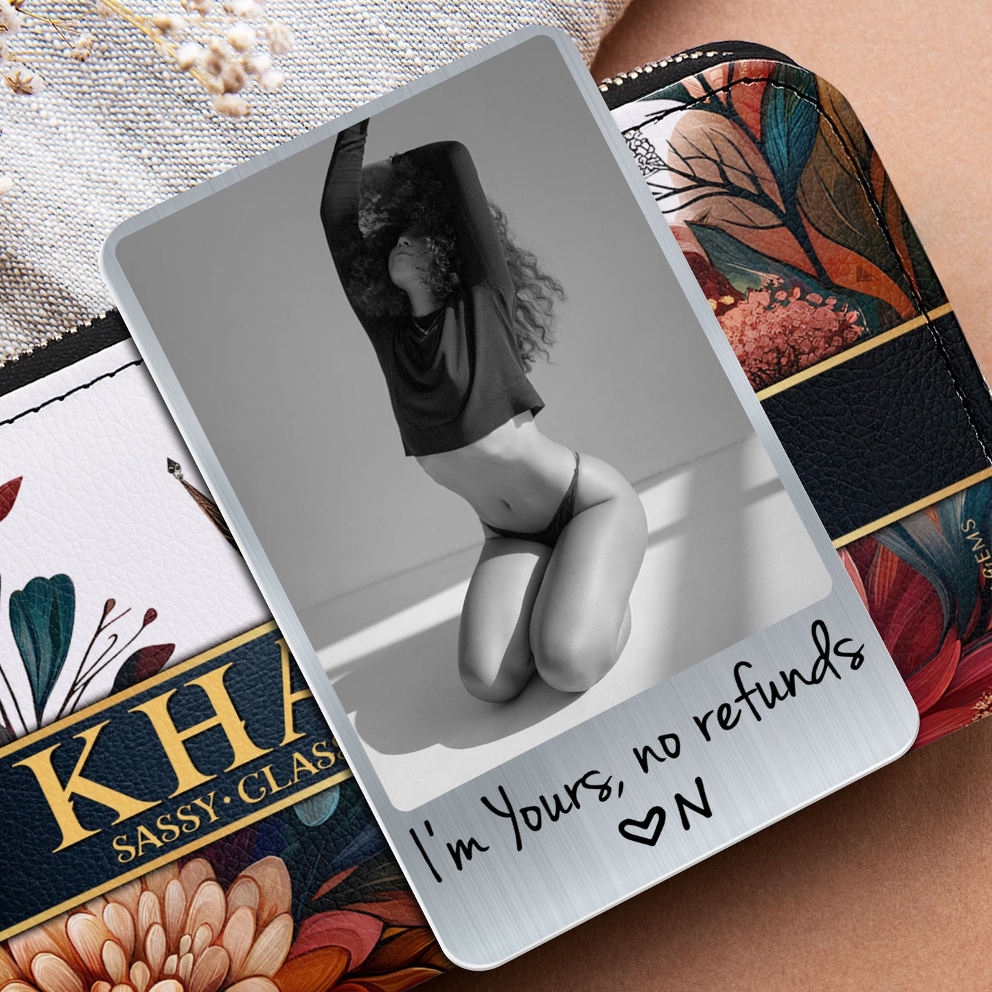 I'm Yours No Refunds Custom Photo Personalized Wallet Insert