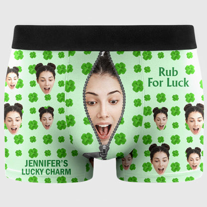Rub For Luck Lucky Charm Clover And Zipper Face Photo
