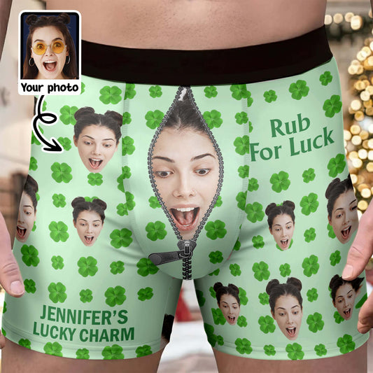 Rub For Luck Lucky Charm Clover And Zipper Face Photo
