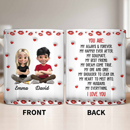 Charming Character Illustrations With Hearts - Personalized Custom Coffee Mug - HSB083_MG