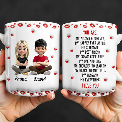 Charming Character Illustrations With Hearts - Personalized Custom Coffee Mug - HSB083_MG