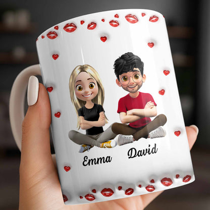 Charming Character Illustrations With Hearts - Personalized Custom Coffee Mug - HSB083_MG