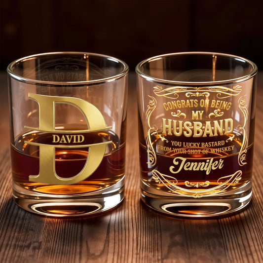 Congrats On Being My Husband Monogram Initial And Ornate Border