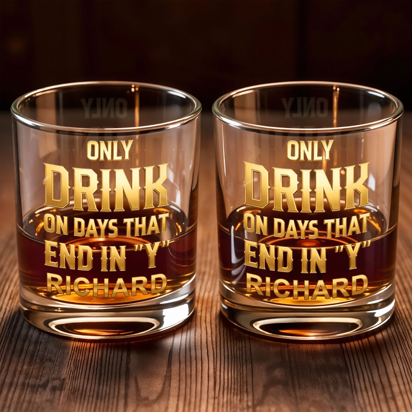 Only Drink On Days That End In Y Gold Typography