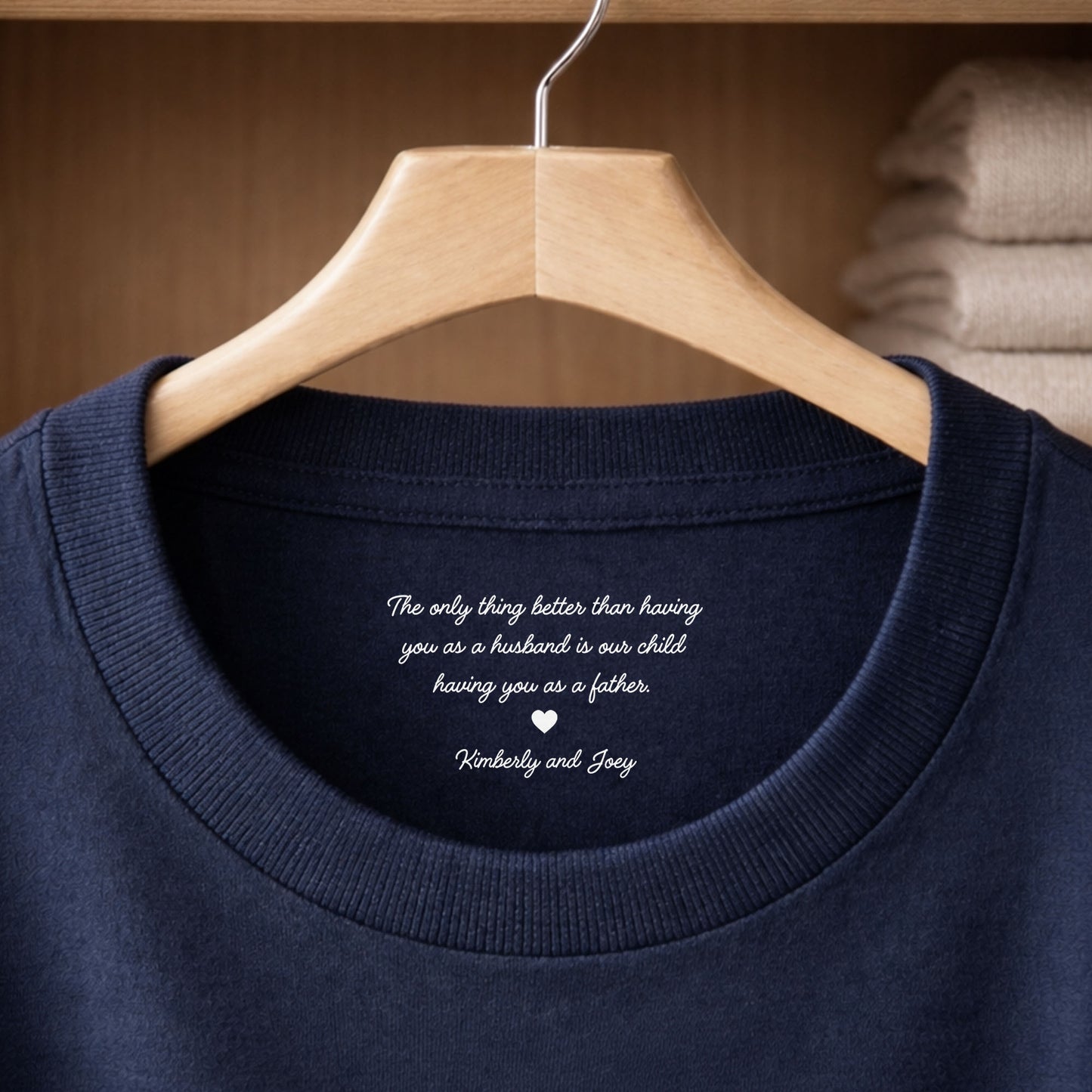 The Only Thing Better Than Having You As A Husband Heart - Personalized Custom Inside Neck Print T-Shirt - HSB096_BCBAS