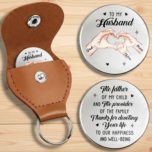 To My Husband The Father Of My Child Holding Hands - Personalized Custom Pocket Hug - HSB106_HTOK
