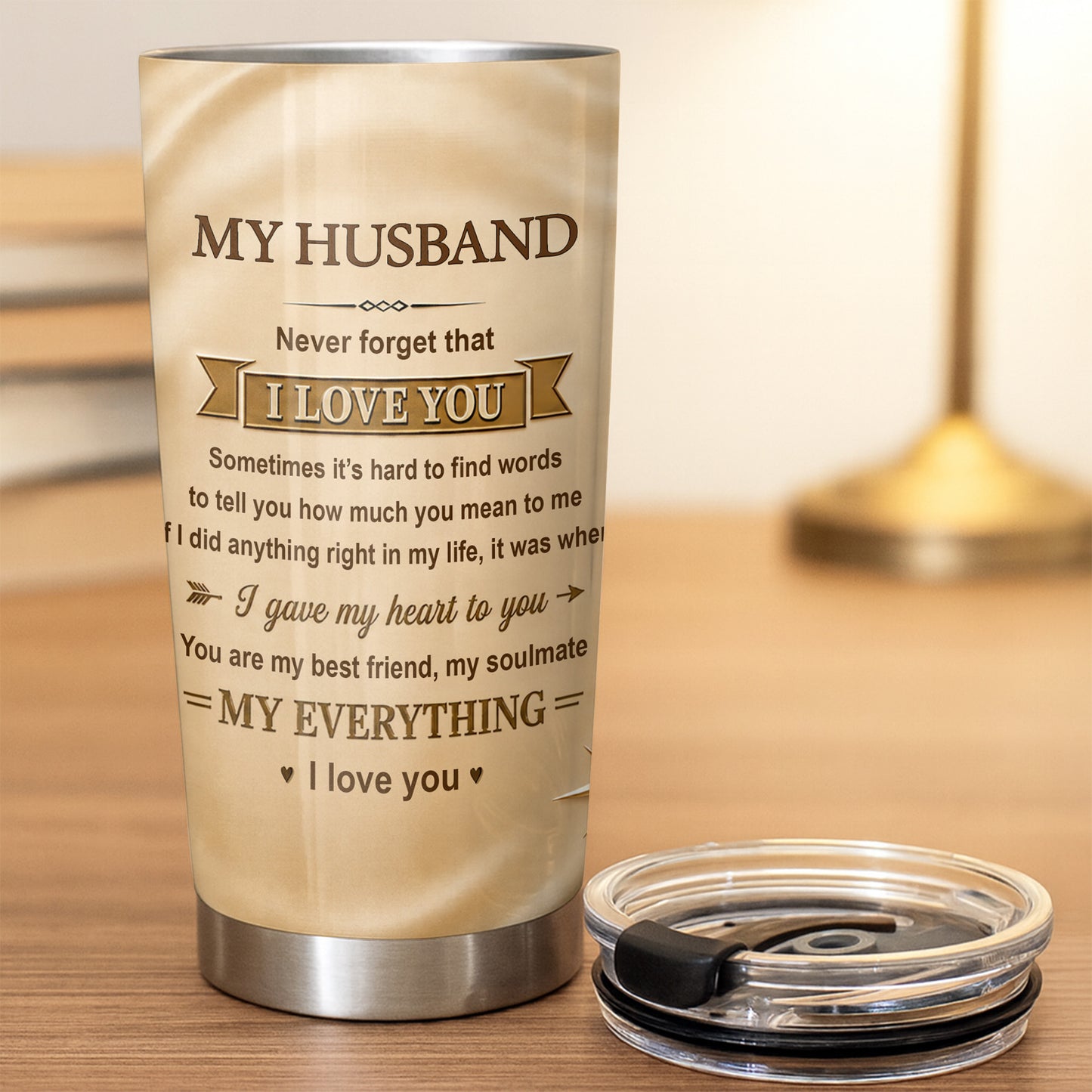 My Husband Never Forget That I Love You Holding Hands - Personalized Custom Stainless Steel Tumbler 20oz - HSB122_USTUM