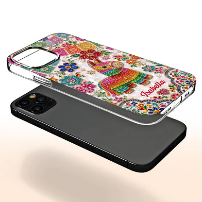 Celebrate Life With Vibrant Colors Piñata And Floral Rhinestones - Personalized Clear Phone Case - HSP064_PHC