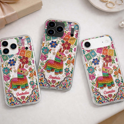Celebrate Life With Vibrant Colors Piñata And Floral Rhinestones - Personalized Clear Phone Case - HSP064_PHC
